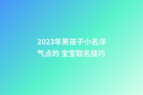 2023年男孩子小名洋气点的 宝宝取名技巧